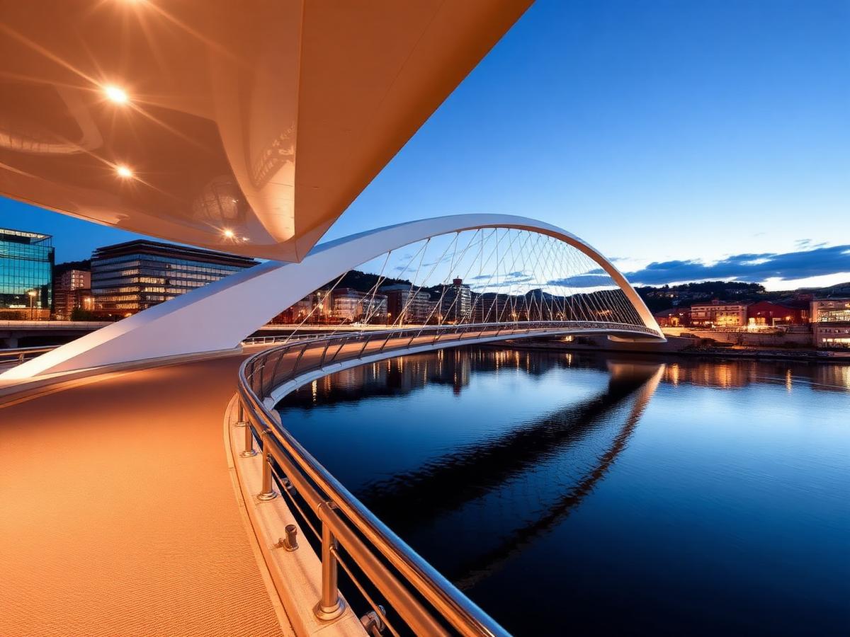 Calatrava's Zubizuri bridge over the Nervión.