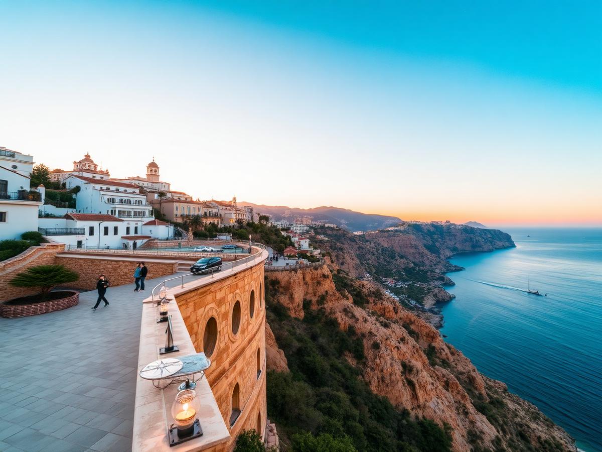 Nerja's Balcón de Europa above the Mediterranean.