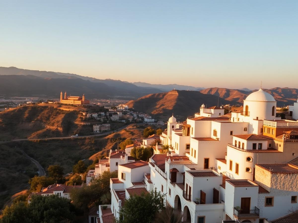 Whitewashed Albaicín with the Alhambra opposite.