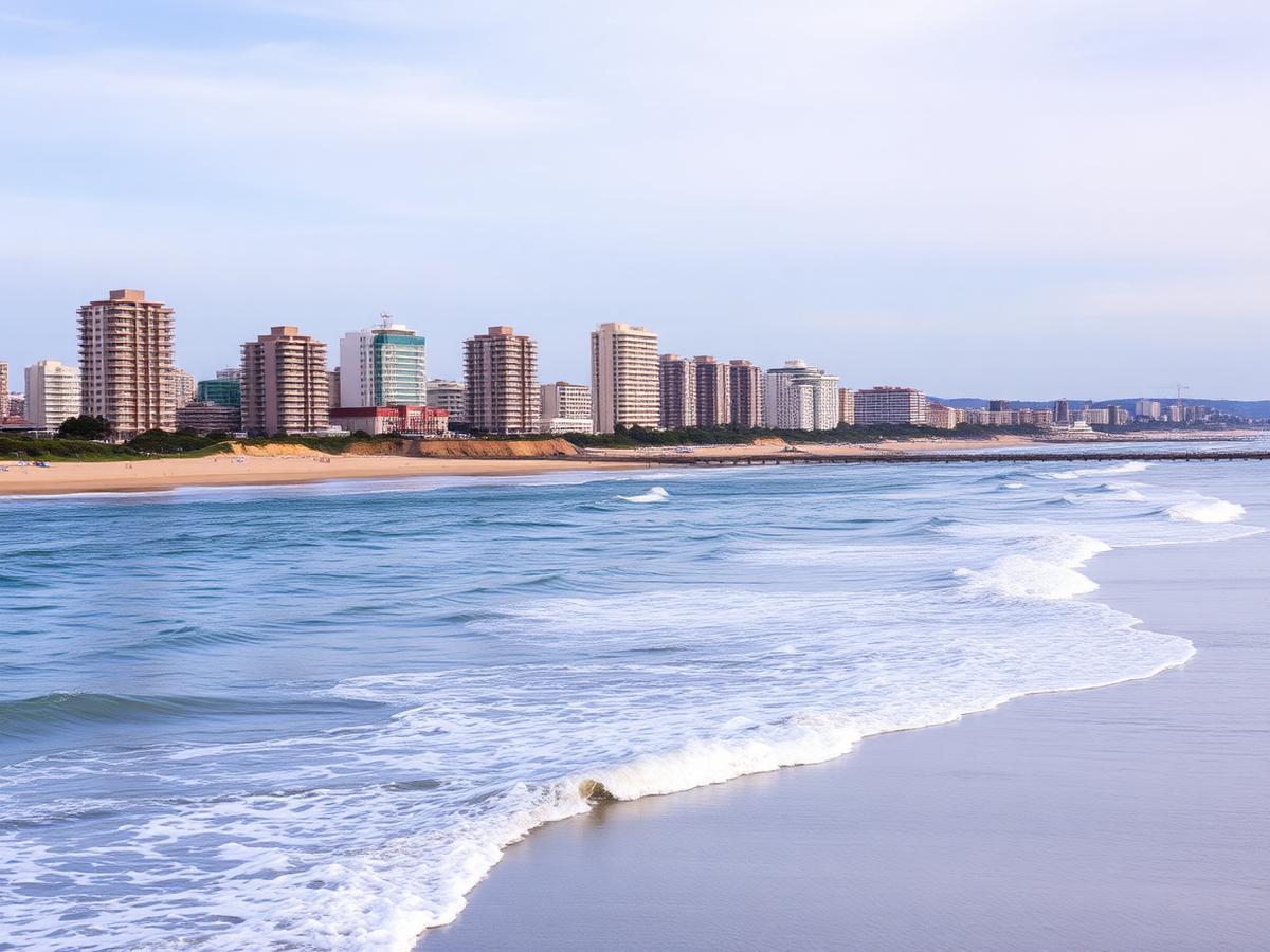 Riazor urban beach in the heart of A Coruña.