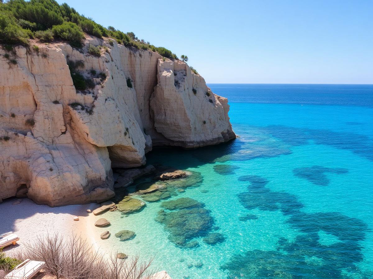 Cala Macarella — turquoise cove and pine cliffs.
