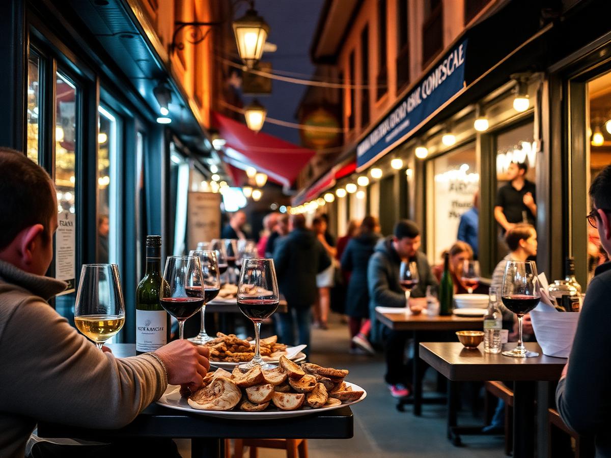 Rúa do Franco — tapas street with Galician wine.