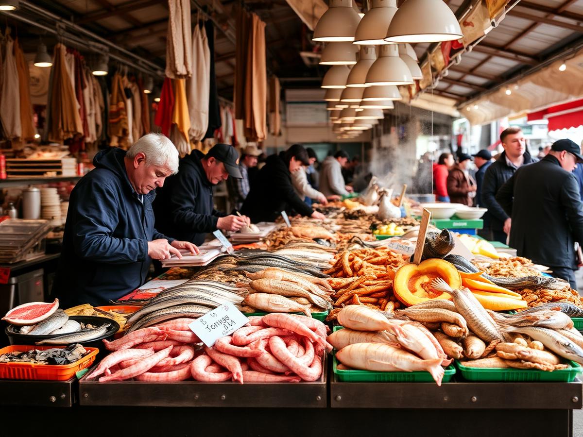 Mercado de Abastos — Galician seafood counter.
