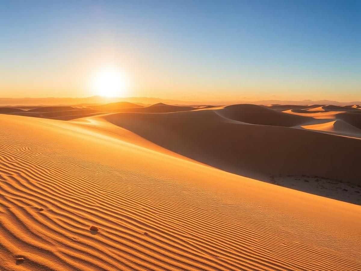Maspalomas dunes at golden hour, Gran Canaria.