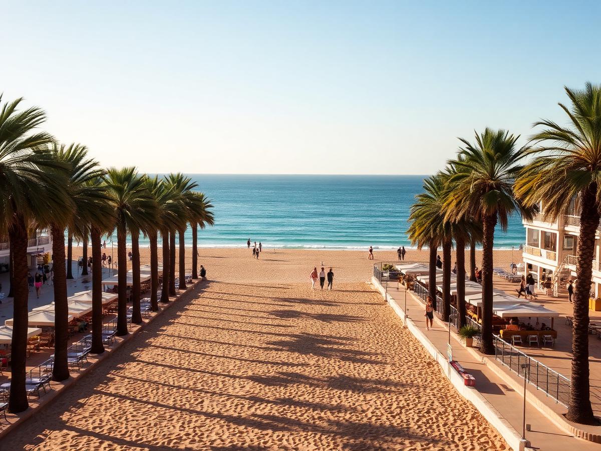 Malvarrosa beach promenade.