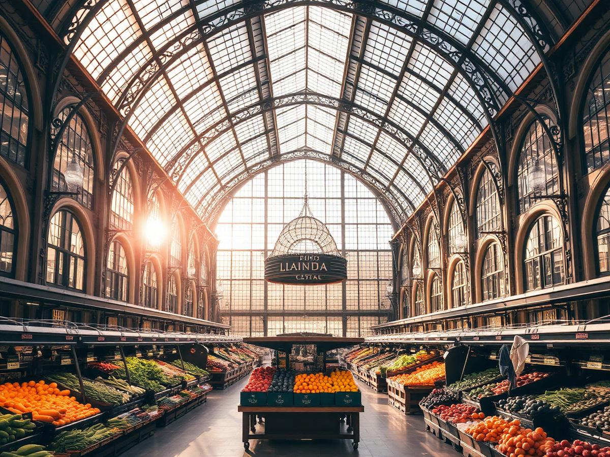 Modernista glass and iron of the Mercado Central.
