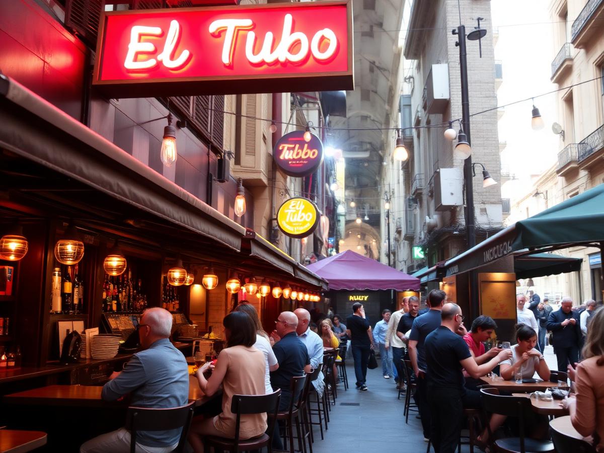 El Tubo — Zaragoza's tapas alley on a Saturday night.